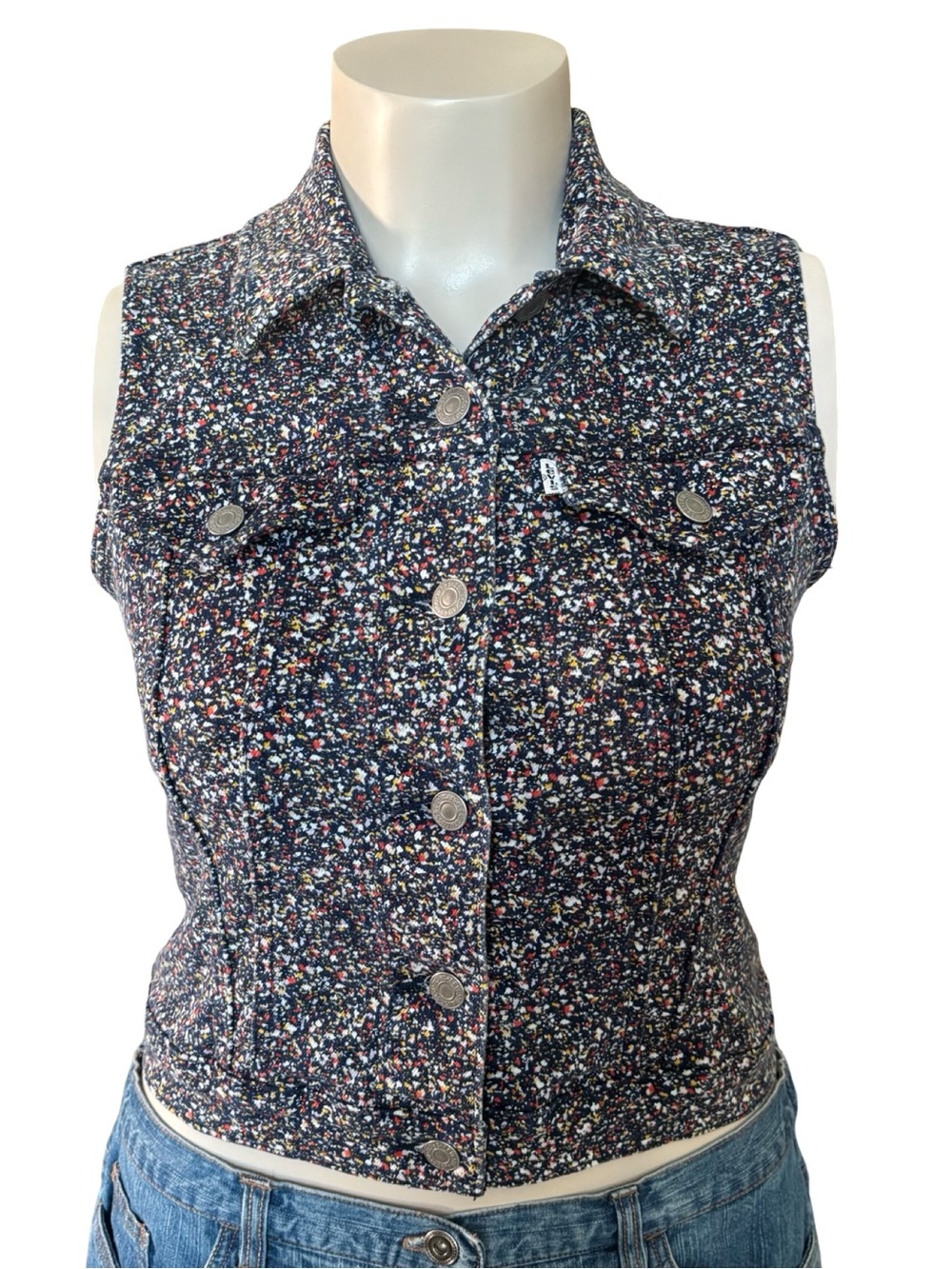 Levi's Spatter Button Front Denim Vest